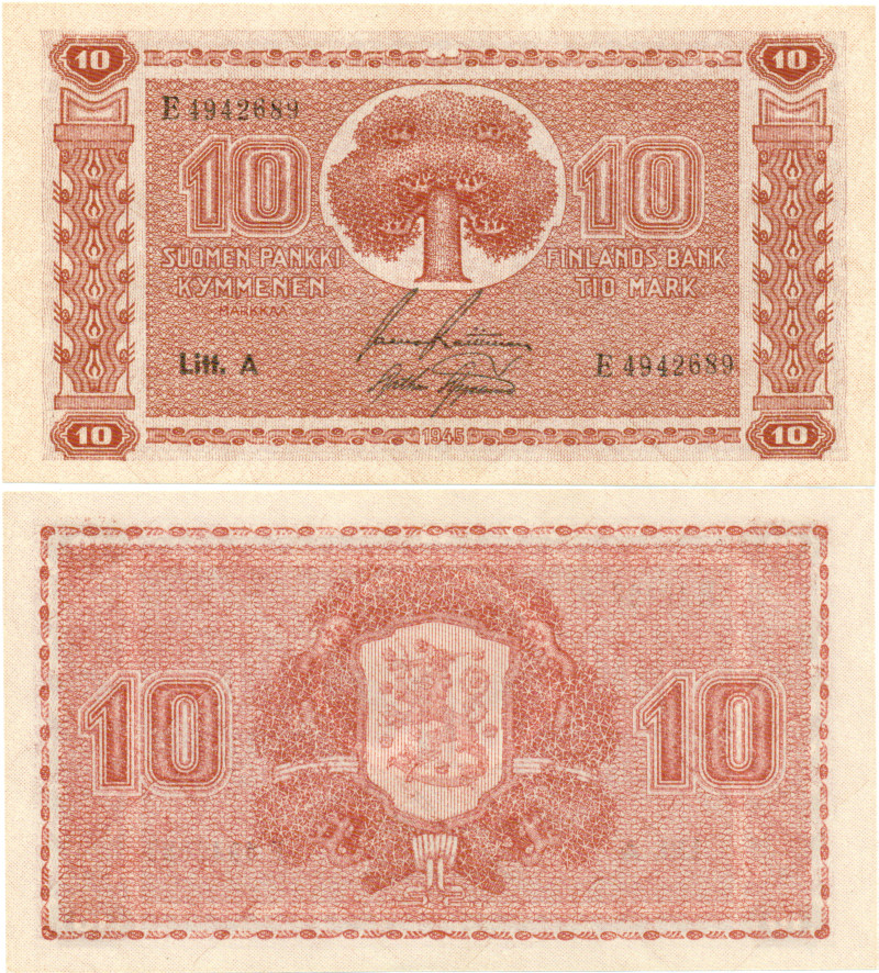 10 Markkaa 1945 Litt.A E4942689